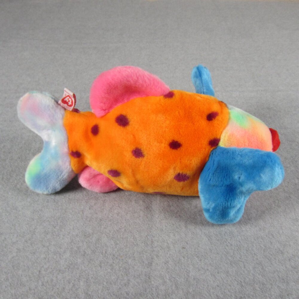 Beanie Babies TY Lips The Fish Rainbow Plush Toy - Picture 3 of 13